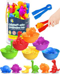 Yetonamr Counting Dinosaurs Montessori Toys for 3 4 5 Years Old Boys Girls, Toddler Preschool Learning Activities Sensory Toys Birthday Gifts