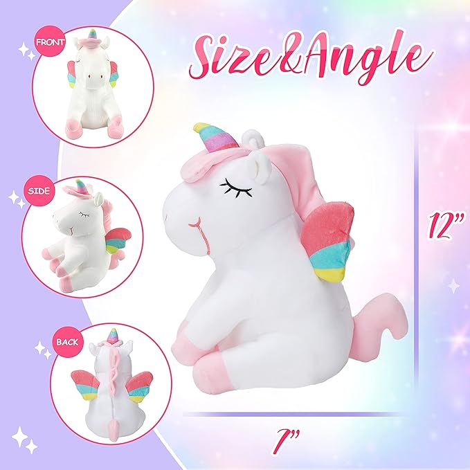 Athoinsu 12'' Light up Unicorn Stuffed Animal Soft Plush Toy with Colorful LED Night Lights Glowing Birthday Children's Day Gifts for Girls Toddler Kids Women Toys