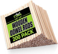 Mart Cobra Wooden Dowel Rods - 200 Pack– 1/8" x 6" Precut Birch Hardwood Dowels, Craft Sticks – Smooth, Food Safe – Small Wood Rods for Art, Crafting, Modeling, Centerpieces, Lollipop Sticks for Craft