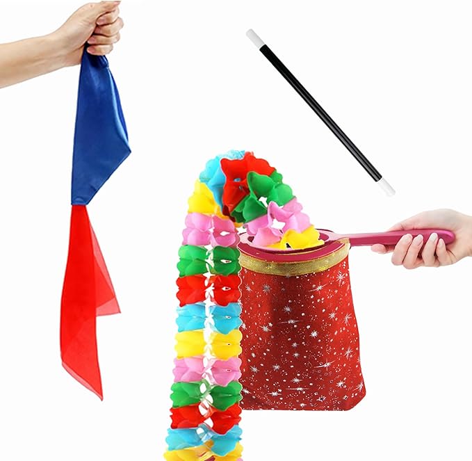 4Pcs Christmas Magic Trick Set for Stage Shows | Holiday-Themed Change Bag Routine | Easy Magic Kit for Beginners & Seasonal Performances