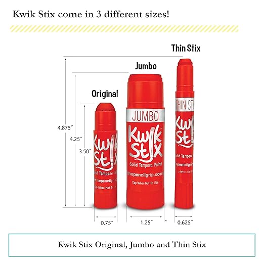Kwik Stix Solid Tempera Paint Sticks, 96 Colors, Washable Paint Sticks for Kids, Super Quick Drying, Non-Toxic, Allergen Free, Assorted Pack of Classic Colors, Ideal for Kids and Toddlers