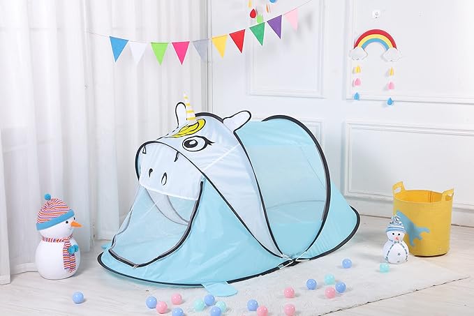 Kids Play Tents – Collapsible Tent for Boys Girls Gift - Large Foldable Playhouse Indoor/Outdoor Fun - Pop up Tent Toys for Age 1 and up Child Birthdays Presents (Unicorn)