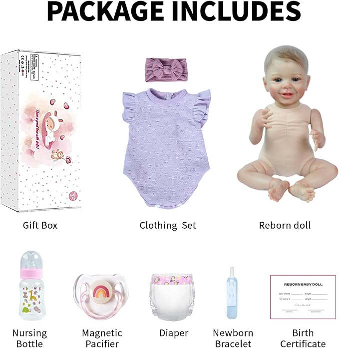SCOM Realistic Reborn Baby Dolls - 20 Inch Lifelike Newborn Baby Dolls Adorable Girl, Real Life Baby Doll with Accessories, Soft Baby Doll Reborn Gift for 3+ Yrs Kids, Birthday, Christmas, Education