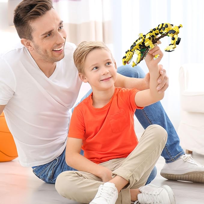 370 PCS Micro Brick Leopard Gecko Building Sets,Reptile Lizard Building Kit, Animals Botanical Collection Model for Adult Toys,Home Decor and Office Art Creative Gift,for Teens Ages 6+ Kids