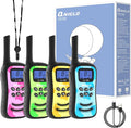 Qniglo Rechargeable Walkie Talkies for Kids with USB Charger, 22 Channels Walkie-Talkies with Lanyard, Camo Toys Gifts 4 Pack Walky Talky for Camping Hiking Family Games, for Age 3 4 5-12 Boys Girls