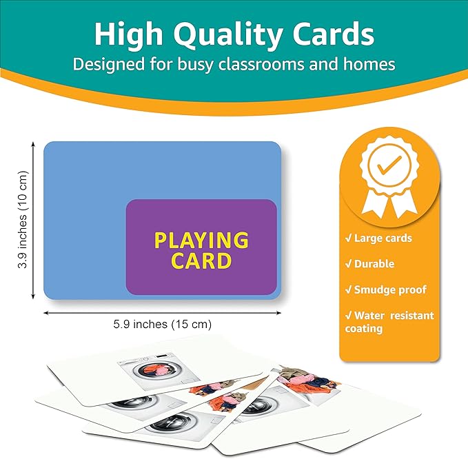 Picture My Picture Prepositions Flash Card Set – Speech Therapy Tool for Vocabulary, Communication & Thinking, Scratch-Resistant with Activity Guide, Suitable for Education, ESL & ABA – Set of 40