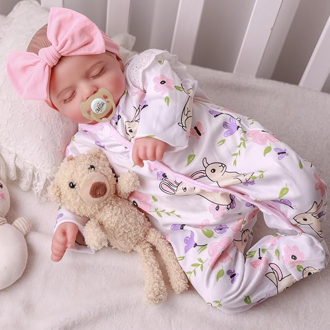 BABESIDE 20-Inch Lifelike Reborn Baby Doll with Vinyl Body – Realistic Poseable Newborn Doll with Accessories for 3+ Year Old Girls – Perfect for Pretend Play and Collecting
