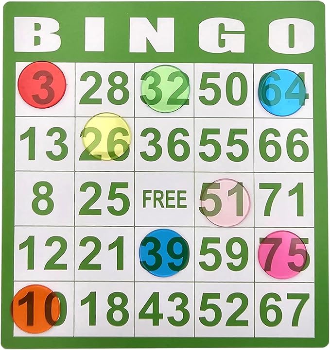 1000 Pcs of 3/4 inch Transparent 8 Color Bingo Counting Chips Plastic Markers for Bingo Games, Math Counters,Classroom,Fun Family Game Night, Large Group Games