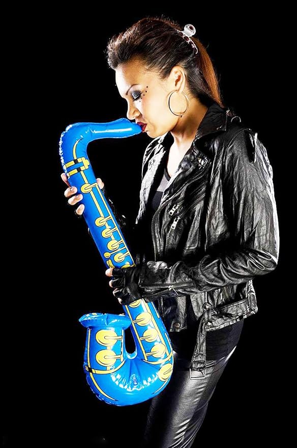 DECORA 27.5“ Inflatable Saxophones Assorted Colors 6pcs for Kids Party Favors