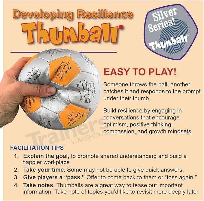 Trainers Warehouse 6" Thumball Collection, 32 Prompts for Conversation, Team Building, Relationship and Training