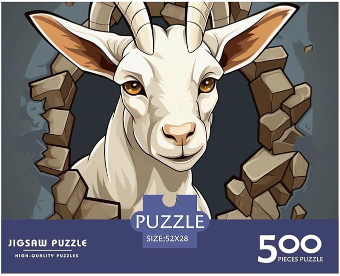 Sheep for Adults Fun 500 Pieces 3D Animal Thickened Wooden Jigsaw Puzzle Toy Intellectual Game Stress Relief Toy Education Game Home Decoration Challenge Educational 500pcs (52x38cm)