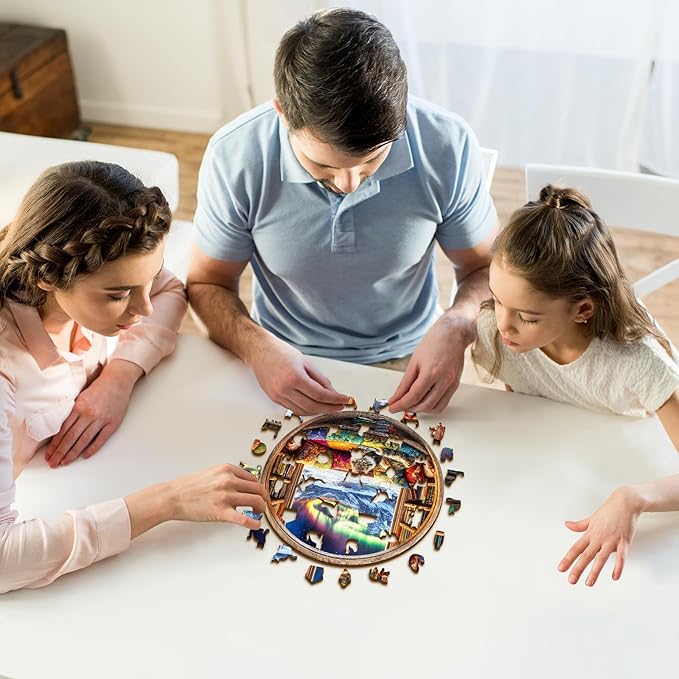 Wooden Puzzles for Adults, Warm Cats and Books Jigsaw Puzzles, Unique Shaped Wooden Puzzle for Adults and Kids, Birthday Gift Family Game.(11.4X 11.4 in 200pcs)