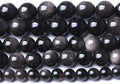 6MM 60PCS Natural Stone Silver Obsidian Loose Beads for Jewelry Making DIY Bracelet