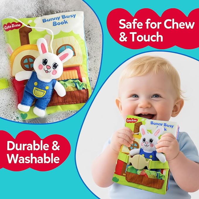 Montessori Busy Book for Toddlers 1-3,Busy Board with 12 Sensory Activities & Fine Motor Skills,Travel Toys for Airplane Car,Educational Learning toys One Year Old Birthday Christmas Toddler Gifts