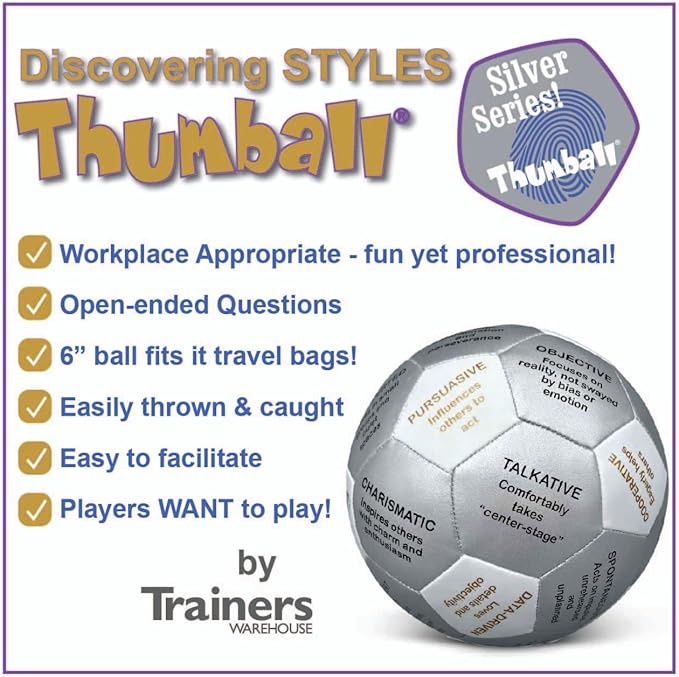 Trainers Warehouse 6" Thumball Collection, 32 Prompts for Conversation, Team Building, Relationship and Training