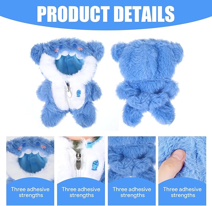 17cm Doll Clothes Outfits,Plush Shark Outfit and Clothes Accessories for 6.7 Inches Doll Clothes,Faking Animal Outfit Jumpsuit,Cute Fashion Dress Up Clothes Accessories for Dolls