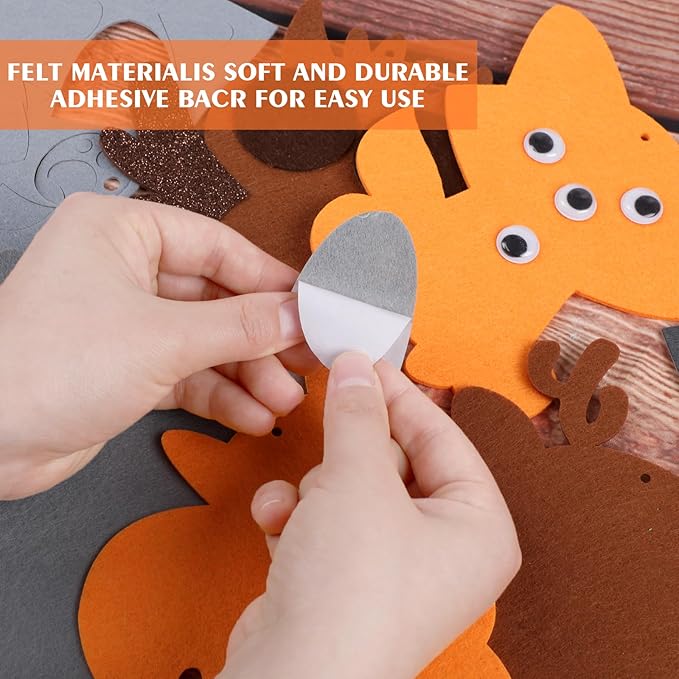 DIYASY 12 Pcs Fall Animal Craft for Kids, Make You Own Animal Foam Stickers Thanksgiving Craft Kits Arts and Crafts DIY Kid Friendly Autumn Decorations Games Party Activities Supplies Age 3-5 4-8