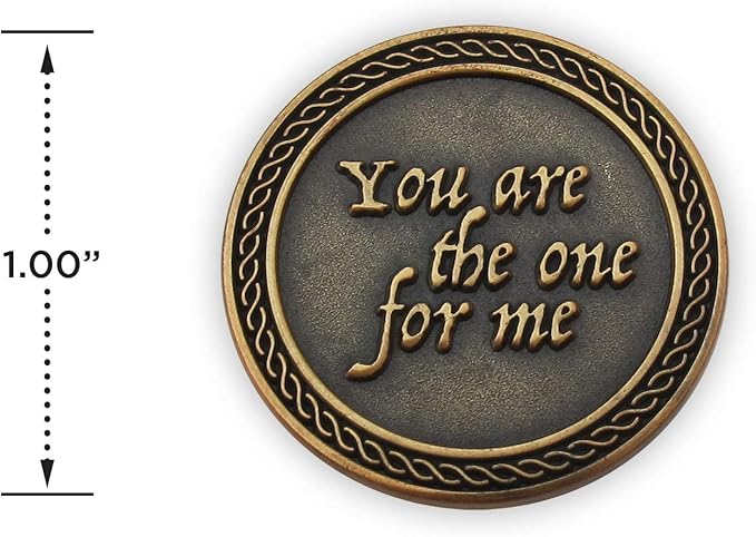 Romantic Love Expression Antique Gold Plated Pocket Coin for Date Night, You are The One for Me, I Need You by My Side, Love Gift for Men & Women, from Him or Her