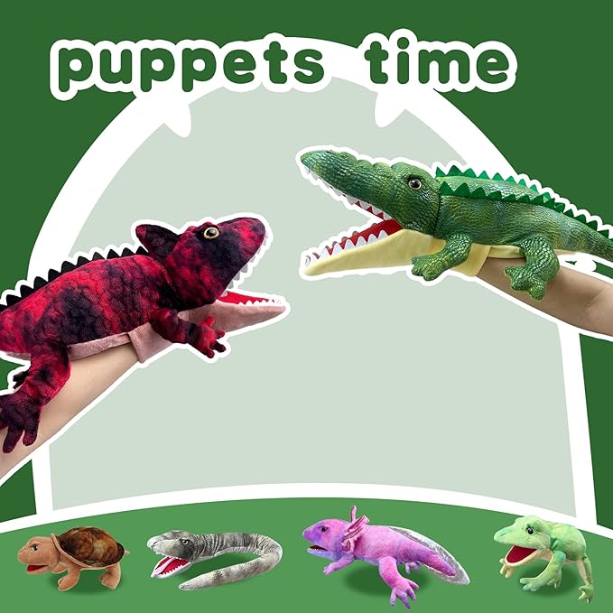 Puppets Hand Puppet Snake Stuffed Puppets,Large Puppet with Movable Mouth Puppet Role Play Story Animal,Soft Stuffed Animal Hand Puppets for Kids Ages 1-3