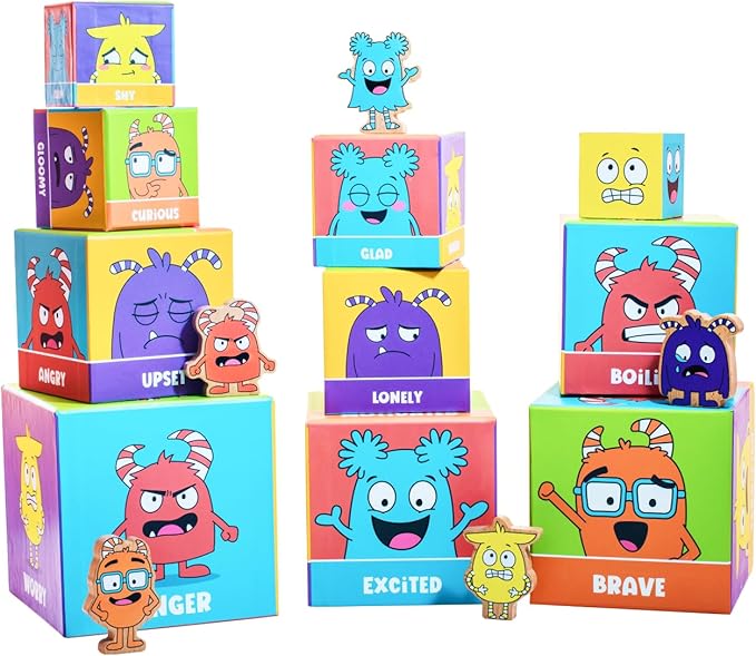 Open The Joy - Tower of Emotions: Kids Emotional Intelligence Building Game, Mindfulness Activities, and Stress Relief Techniques for Ages 4 and Up