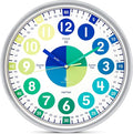 OWLCONIC Kids Analogue Time Teaching Clock Blue Green