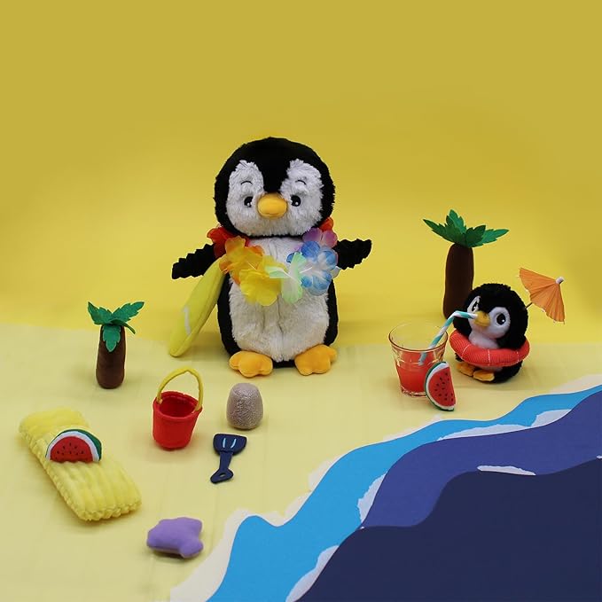 Les Déglingos Les Ptipotos by Glissou Le Penguin – Soft Soft Plush – Ideal Birth Gift – Black and White – 16 cm