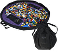 Lay-n-Go 2-in-1 Small Portable Drawstring Toys Storage Organizer and Play Mat for Room and Travel, Made for Kids and Toddlers with a Durable Patented Design