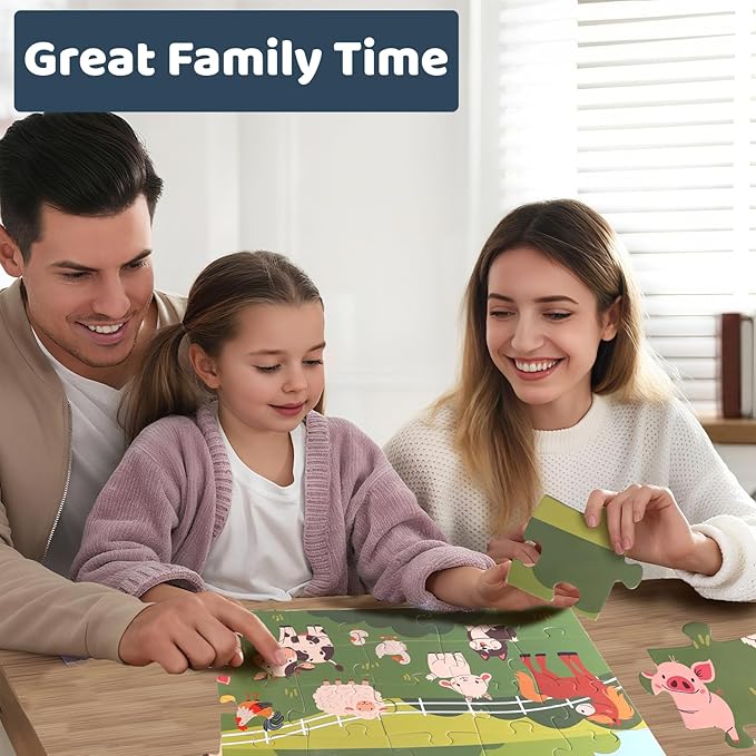 Jumbo Floor Puzzle for Kids, Large Jigsaw Puzzles 48 Piece for Kids Ages 3-5,Preschool Learning & Education Toys, Gifts for 4-8 Year Old Boys and Girls (Farm Animals)