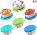 6x1.6 Oz Salad Dressing Containers With Lids, Small Leakproof Reusable Stainless Steel Salad Dressing Container To Go For Lunch Boxes,Sauce containers, Picnics,Travel Meal Prep And Kitchen Storage.