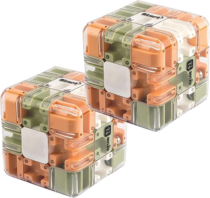 Labyrinth 3D Magic Puzzle Maze Cube - Engaging Brain Teaser Toy, 3D Magic Maze Ball Puzzle, Dual-Use Twist Cube and Sphere for Spatial Perception Training, Boosts Logic and Spatial Recognition (2pcs)