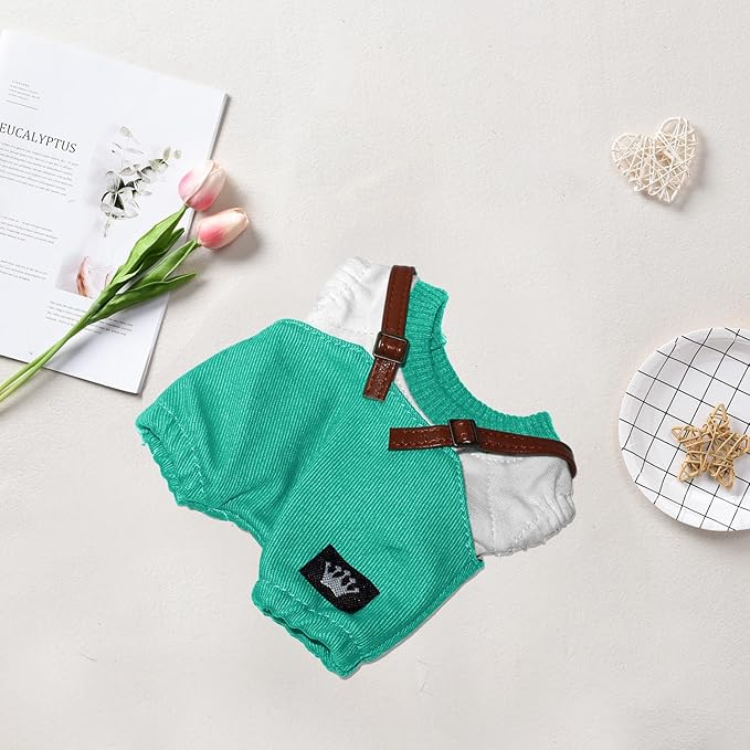 17cm Doll Clothes Set Premium Fashion Romper with Accessories Outfit Set for 17cm Dolls(NO Doll)(Colorful Shirt + Romper)