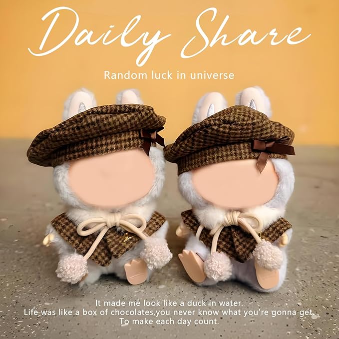 Doll Clothes Set for 17cm Dolls - Princess Dress Outfits with Bonnet/Bow Hair Accessories, Cute Clothes for Display & Photography (STK05)