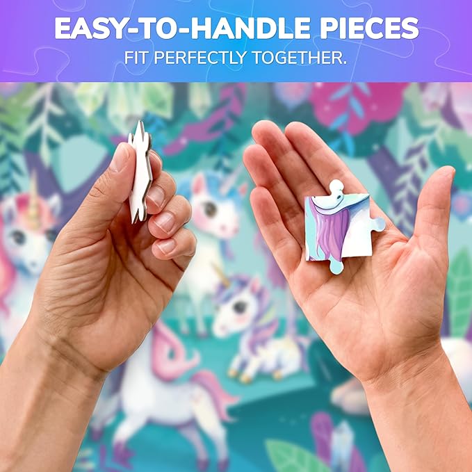 QUOKKA Puzzles for Kids Ages 3-5 - 30 Pieces Puzzles for Toddlers 2-4 - Unicorns Learning Jigsaw Puzzles for Kids 4-6 Years Old - Educational Toys for Boy and Girl