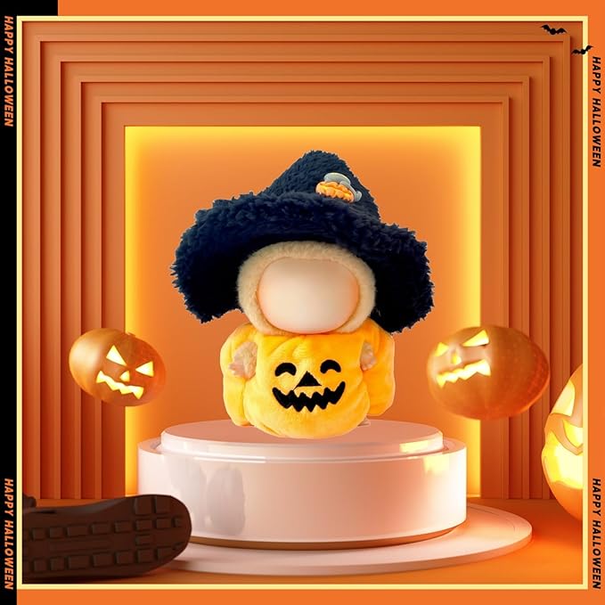 17cm Doll Clothes Set, Halloween Themed Costume, Pumpkin Outfit and Witch Hat for 6.7inch Dolls Suit, Cute Fashion Dress Up Clothes Accessories for 1st/2nd/3rd Gen Doll