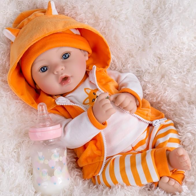 Aori Reborn Baby Dolls Lifelike 18-inch - Realistic Newborn Girl Doll That Look Real, Nice Gift Set for Kids, Parents-to-be, Grandparents