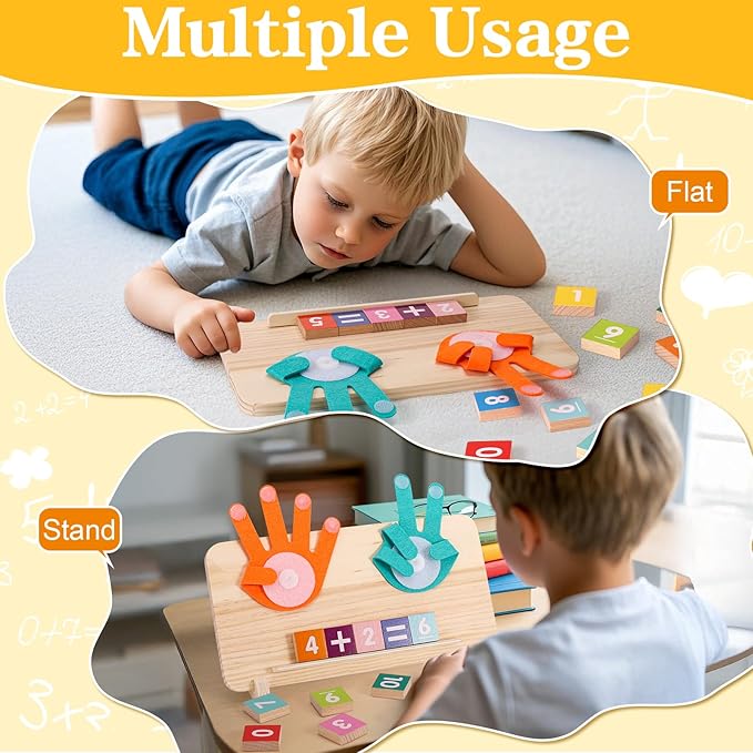 2 in 1 Montessori Toys for 2+ year old,Math Games for Kids 5-7,Math Manipulatives Preschool Learning Activities Kindergarten Classroom Must Haves Number Blocks Educational Toys for Toddlers 3 4 5 6 7