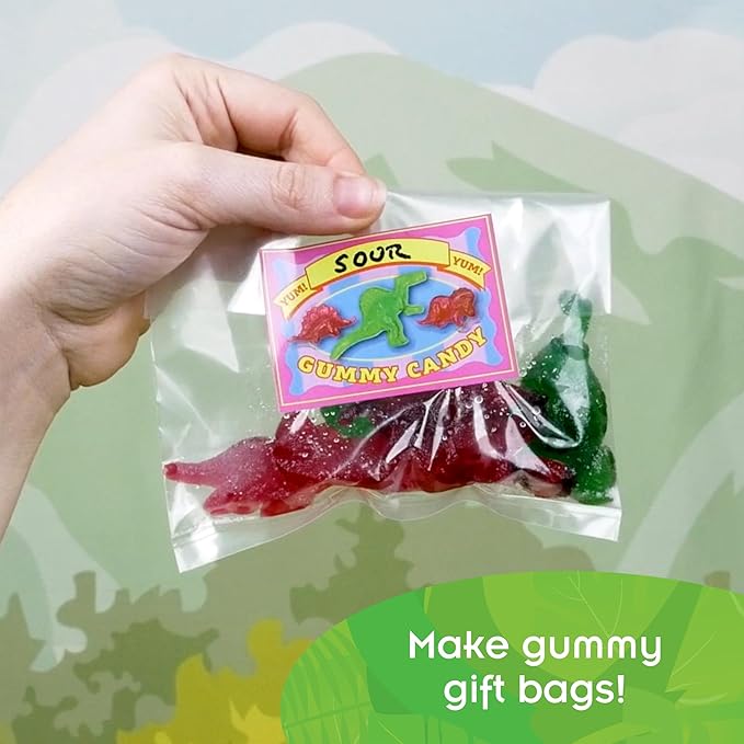 Thames & Kosmos Dinosaur Gummy Candy Lab, Tasty Labs STEM Experiment Kit, Make Your Own Dinosaur-Shaped Gummies, Explore Chemistry in Cooking, Safe to Eat, Ages 6+, Made in USA