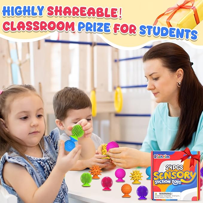 Sensory Fidget Toys Kids Adults: 24 Pack Textured Sensory Toys for Autism Kids Calming - Quiet Anxiety Fidgets for Classroom Prize - Bulk Fidgets Gifts Christmas Stocking Stuffers for Kids
