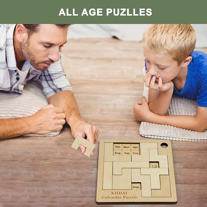 Calendar Puzzle - Daily Calendar Puzzle Wooden,365 Days Date Puzzle,Puzzle Advent Calendar for Adults