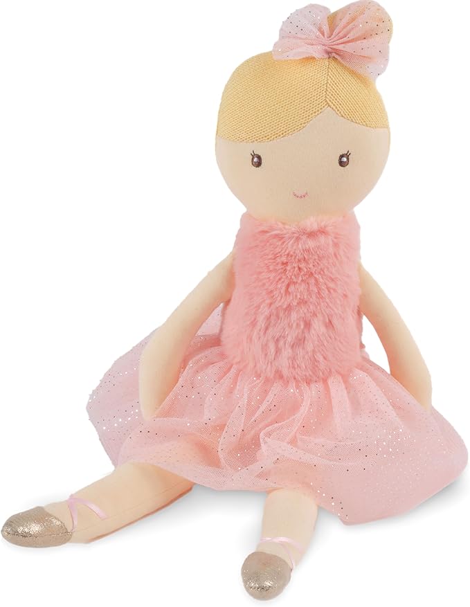 Bearington Collection Plush Ballerina Doll Soft Ballet Stuffed Animals - Dance Recital Gifts for Girls - Blondie 16.5"