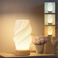 Cordless LED Table Lamp, Battery Operated Portable Desk Lamp, 3 Color & Dimmable, Modern Rechargeable Table Light for Living Room,Bedroom,Bedside, White, 8.6inch