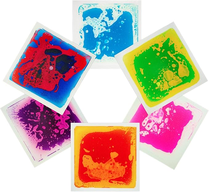 Art3d 1-Pack Fancy Floor Tile for Kids Room Liquid Encased Floor Tile, 11.8" x 11.8" Purple