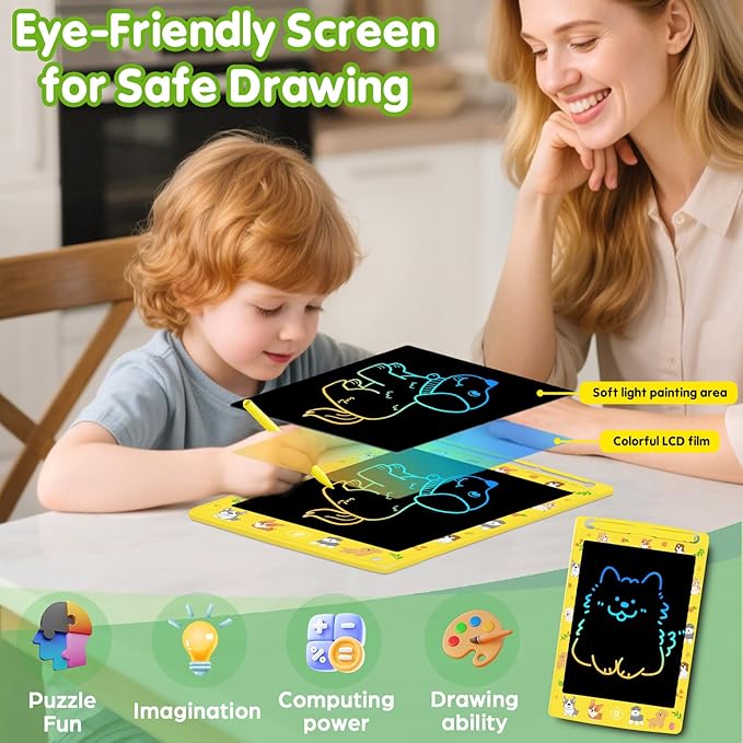 4 Pack LCD Writing Tablet for Kids, 8.5 Inch Colorful Doodle Board Drawing Pad, Party Favor Educational Learning School Prize Birthday Gifts for Boys Girls Age 3 4 5 6 7 8