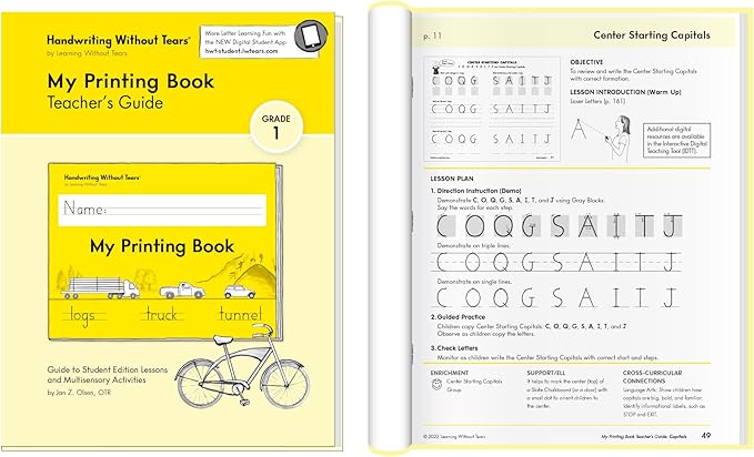Handwriting Without Tears Printing Bundle, Age 6+, 1st Grade+, Handwriting Without Tears, Student & Teacher Workbooks, School & Home, Language Arts, Tutoring, Tiny Pencils Included