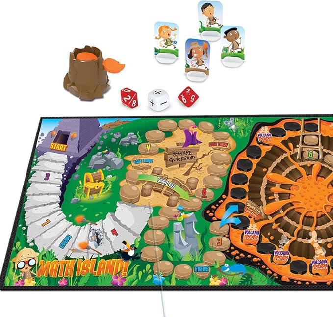Learning Resources Math Island Addition & Subtraction Game - Math Manipulatives, Educational Board Toys, Classroom Flash Cards , Volcano Toy, STEM Kids, Gifts for Boys And Girls , Montessori