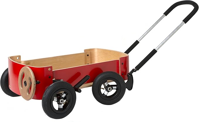 Wishbone Wagon 3in1, My First Wagon in Classic Red for Outdoors, Soap Box Racer and Foot to Floor Car, Push and Pull, Ages 12 months to 10 years