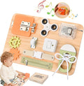 Montessori Toys for Tooddlers- Busy Board for 1 2 3 4 Years - Educational Fidget Toy for Baby - Wooden Sensory Toys for Autistic Children - Preschool Activities - Fine Motor Skills – Travel Toy
