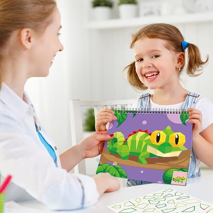 TBEEJ 2PCS Crafts for Kids Ages 4-8 Sticker Paint Books Includes Unicorn Queen Insect Witch Monster and More Designs Gift Party Create 20 Pictures（Sticker Sheets are Separate）