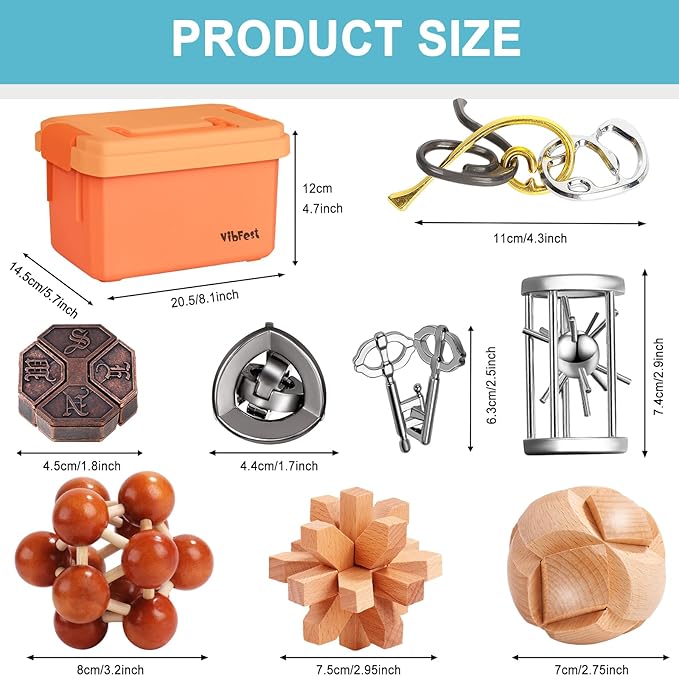 15 PCS Metal Brain Teaser Puzzles 3D Puzzle for Adults Logic Puzzle Games Set Gift for Adults and Teenagers