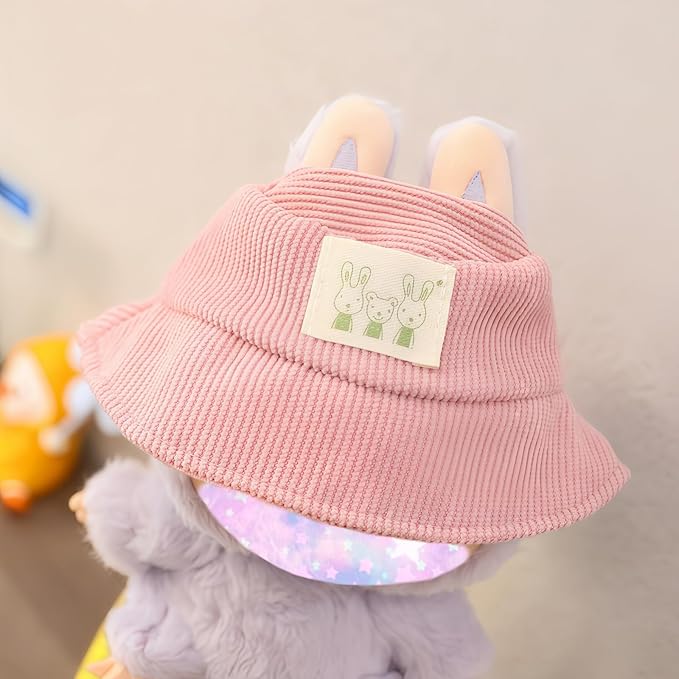 17cm Doll Clothes Outfit Set, 3 Pieces Dress Overalls Set for 6.7inch Doll Suit, Fashion Kawaii Hat & Clothes Accessories for 1st/2nd/3rd Gen Dolls Play & Display